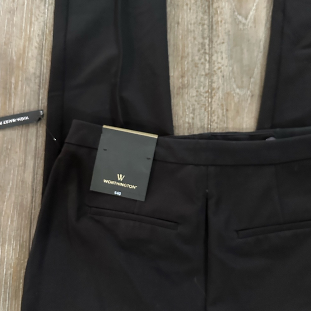 Worthington Black High-Waisted Pants with Gold Zipper Accents - Picture 9 of 15